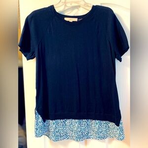 ‼️SALE-SALE-SALE‼️Loft navy twofer top, white with blue flowers bottom layer